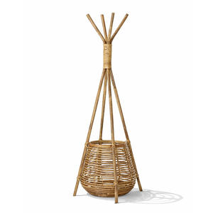 Percheros independientes al por mayor, perchero de ratán con cesta para sombrillas, para abrigos y trajes - Product Image 2