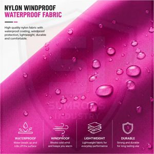 Veste coupe-vent légère imperméable avec logo personnalisé, vente en gros, veste de sport à capuche pour homme, couleur rose et blanc - Product Image 5