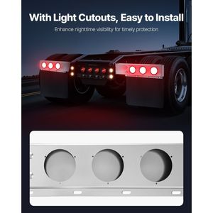 Supporti per Paraspruzzi in Acciaio Inox con Molla e Fori per Luci, Distanza tra Bulloni 2-1/2 Pollici, per Camion, 1 Paio, Staffa per Portapacchi - Product Image 5