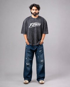 2026 Force 2 Win Wholesales Price Casual Street <b>Collar</b> Oversized Men's Acidwash Plus Size XL Neck Blank 100% Cotton <b>T</b>-<b>Shirt</b> - Product Image 1