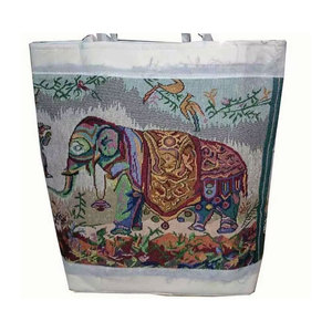 Sac fourre-tout en toile de coton réutilisable et écologique pour femme, tissé à la main, grande capacité, idéal pour la plage et le shopping, vente en gros - Product Image 1