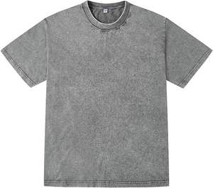 T-shirts imprimés délavés à l'acide en gros, style vintage oversize, avec logo personnalisé, en coton, vêtements streetwear pour hommes - Product Image 1