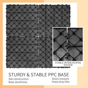 Piastrelle in plastica ad incastro grigio chiaro 11.8 \ "x11.8 \" (confezione 44) Pavimenti esterni impermeabili per giardino davanti/retro - Product Image 3
