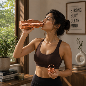 Premium Hammered <b>Copper</b> <b>Drinking</b> Water <b>Bottle</b> Handmade Reusable Metal <b>Bottle</b> for Home Office Yoga Wholesale Price - Product Image 4