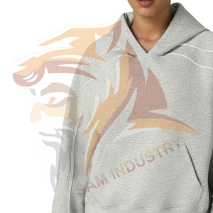 Custom Casual Heavyweight Oversized Hoodie Women 100% Cotton Breathable Eco-Friendly Streetwear <b>Drop</b> Shoulder Hoodies - Product Image 3