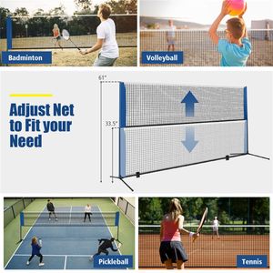 Ensemble de filet multisports réglable de 10 pieds, hauteur de 33,5 à 61 pouces, pour badminton, volley-ball, pickleball, tennis - Product Image 3