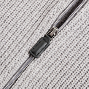 Cardigan épais à col montant zippé pour homme, en maille côtelée, chaud, avec poches, coupe ajustée, pull tricoté décontracté, gris - Product Image 3