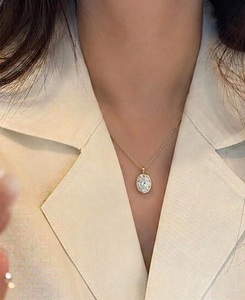 Classic IGI Certified EF and VVS1 14K/18K Real <b>Solid</b> <b>Gold</b> 0.75 tcw Oval Cut Lab Grown Diamond <b>Pendant</b> Necklace Everyday Jewelry - Product Image 4