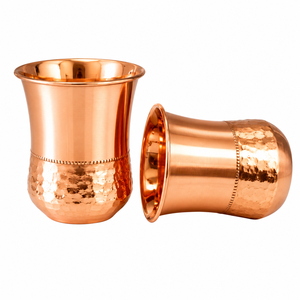 Gobelet artisanal en cuivre pur martelé pour la santé ayurvédique – Idéal pour l'eau et les boissons à la maison et en cuisine (vente en gros) - Product Image 4