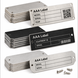 Plaque d'identification d'équipement personnalisée en aluminium, plaque de données techniques pour machines industrielles, usine OEM - Product Image 1