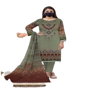 Pakistanaise dames Salwar Kameez robe brodée traditionnelle cousue été fête de mariage tenue décontracté pour adultes - Product Image 1