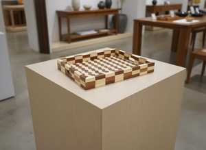 Hand Crafted Wood Resin Inlay Tray | Chevron Pattern Serving <b>Coffee</b> <b>Table</b> Decor - Serving Tray - Product Image 4