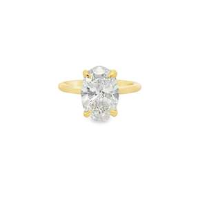 Anillo de Plata de Ley 925 con Moissanita, Anillo de Moissanita Chapado en Oro de 14K, Anillo de Compromiso con Diamante Cultivado en Laboratorio para Mujer - Product Image 1