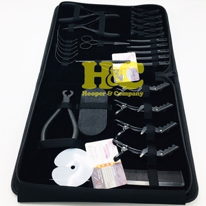 New Professional Stainless Steel Hair Extension Pliers Kit with I Tip Big Size Loop <b>Hook</b> <b>Clip</b> Box Threads Shape Needle Scissors - Product Image 4