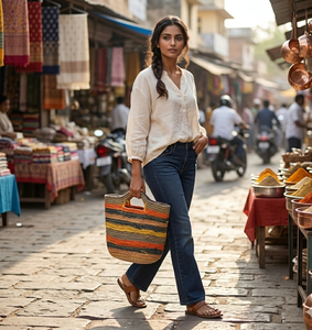 Sac fourre-tout en jute écologique pour femme, articles de mode des îles du Pacifique, personnalisation couleur sur demande, taille personnalisée, sac à main pour femme - Product Image 5