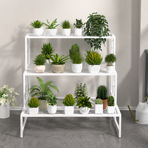 Soporte de Metal Blanco de 3 Niveles para Plantas, Estante Decorativo para Macetas de Interior, para Hogar, Jardín, Balcón - Product Image 4