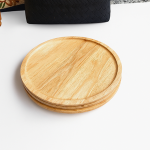 Plato circular de madera ecológico, plato de cena redondo de madera de acacia para restaurante y hogar - Product Image 5