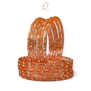 Elegantes Brazaletes de Cristal Kashmiri Tradicionales con Diseño de Gota de Lluvia Verde, Joyería India al por Mayor, Brazalete de Cristal para Mujer - Product Image 5