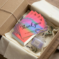 Tarjetas de Agradecimiento de Papel Holográfico con Degradado en Oferta para Empaquetado de Pedidos de Pequeñas Empresas y Cajas de Regalo