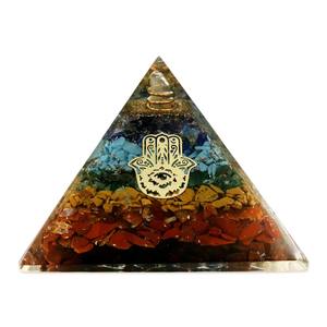 Figura Decorativa de Orgón con 7 Chakras y Símbolo OM, Hecha a Mano con Piedras Preciosas, Venta al Por Mayor - Product Image 3