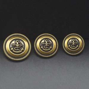 Boutons de blazer ronds polis en alliage de zinc sans nickel, écologiques, pour accessoires vestimentaires - Product Image 2