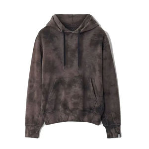 Sudadera con capucha oversize tie-dye para hombre, de algodón y forro polar, con bolsillos, manga regular, estilo casual de otoño, conjunto de sudadera de algodón. - Product Image 1