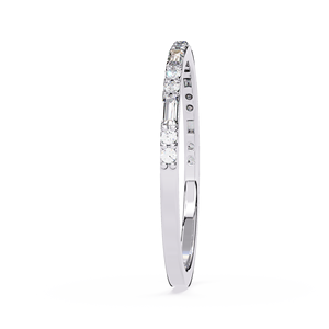 Platinum Women's Diamond <b>Ring</b> With Baguette And Round Cut Natural Diamonds GIA Certified Classic Style - Product Image 3