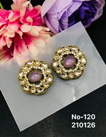 Boucles d'oreilles clous géométriques classiques plaquées or, serties en alliage, bijoux indiens tendance, vente en gros