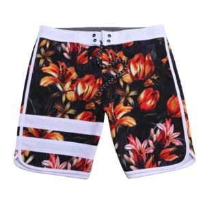 กางเกงขาสั้นชายหาดผ้าโพลีเอสเตอร์แห้งเร็วแบบมีเชือกผูก ปรับแต่งได้ มีซับในตาข่ายและกระเป๋าซิป - Product Image 5