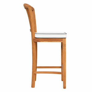 Solid Teak ArchTeak Designer Counter <b>Stool</b> Modern Backless Luxury Upholstered Cushion High Chair Restaurant Bar <b>Dining</b> - Product Image 1