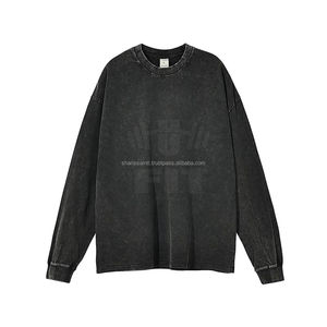 Sudadera de lavado ácido de invierno para hombre de alta calidad 100% algodón transpirable diseño de logotipo personalizado sólido suministro al por mayor opción de impresión - Product Image 5