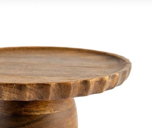 Soporte para Pastel de Madera de Mango Tallado a Mano – Base Rústica Estilo Granja para Servir Postres - Product Image 4