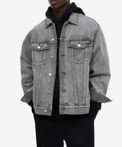 Wholesale Clothing Manufacturer Men's Jackets Custom Basic Solid Color <b>Jeans</b> Men's Jackets - Product Image 5