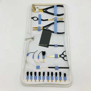 Kit d'outils professionnels pour extensions de cheveux en acier inoxydable noir et or, avec logo personnalisé, de haute qualité, durables, en métal et plastique - Product Image 3