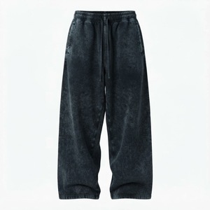 Wholesale Acid Wash Baggy Sweatpants Vintage Heavyweight Cotton Mineral Wash Mens Joggers Loose Fit Streetwear Pants - Product Image 2
