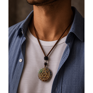 Natural Crystal Necklace with 30-Inch Adjustable <b>Rope</b> <b>Chain</b> for Men & Boys - Product Image 1