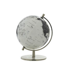 Globo Terráqueo Moderno en Blanco y Negro con Base Giratoria para Decoración de Hogar u Oficina - Product Image 1