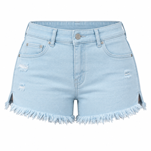 <b>Women</b> Straight Casual Denim <b>Shorts</b> Vintage Inspired Summer Fashion OEM ODM Private Label Custom <b>Shorts</b> - Product Image 1