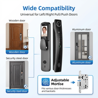 Serrure de porte intelligente en alliage d'aluminium, identification faciale, empreinte digitale, mot de passe, carte RFID, clé, 8-en-1, serrure électronique biométrique, Cloud Tuya Smart Life