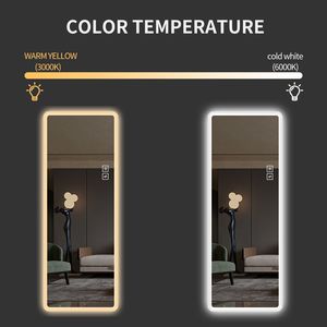 LED Wall-Mounted Full-Length <b>Mirror</b> Lighted Vanity Body Rounded Corners Big Size <b>for</b> <b>Bedroom</b> Living Room Dressing Room Hotel - Product Image 6