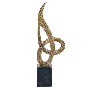 Escultura Abstracta para Jardín, Objeto Decorativo en Color Dorado, Escultura Artesanal de Aluminio para el Hogar o Escritorio - Product Image 1