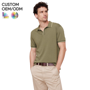 Chemise à manches courtes en coton 100% tricoté pour homme, support OEM ODM |   Vêtements d'entreprise personnalisés avec logo frontal, respirants et tendance - Product Image 5