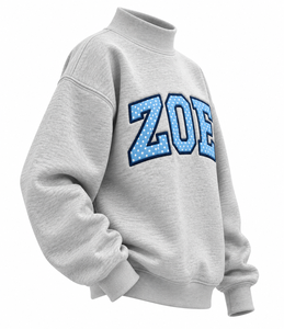Sweat-shirt personnalisé pour femme, col roulé, coupe oversize, hiver, 100% coton molletonné, manches longues, logo frontal, vente en gros - Product Image 2