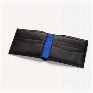 Short <b>Men</b> Genuine Leather RFID Blocking <b>Wallet</b> with Coin Pocket Polyester Lining Open Closure 8 Card Slots Large Capacity - Product Image 4