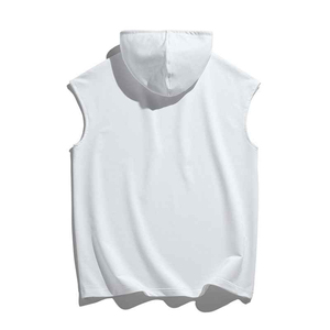 Men Custom Printed Beading Vintage Style Athletic Sport Sleeveless Tank Top Low MOQ Wholesale Quick Dry Polyester/Cotton - Product Image 5