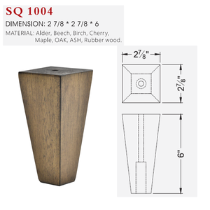 Componentes Clásicos de Muebles Cuadrados Cónicos de Madera, Precio Directo de Fábrica, Patas de Soporte Duraderas de Caucho para Sofá, Venta al por Mayor - Product Image 1