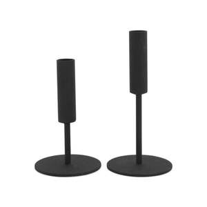 Lot de 3 bougeoirs noirs mats en métal pour bougies coniques – Idéal pour mariages, événements, hôtels et décoration de table - Product Image 3