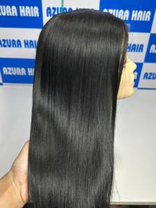 Peluca en Oferta, 20 Pulgadas, 5x5, Densidad Completa, Doble Trama, Lisa, con Frente de Encaje, Cabello Virgen Vietnamita, Color Negro - Product Image 3