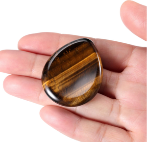 Piedra de preocupación de ojo de tigre natural: piedra de preocupación de cristal de Chakra: regalo de piedra de preocupación de curación holística al por mayor - Product Image 3