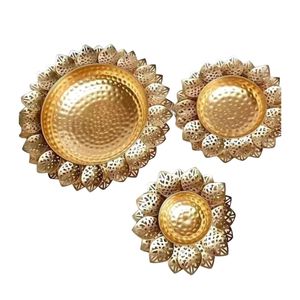 Juego de 6 Portavelas de Latón Dorado de Lujo con Forma de Hoja, Elegante Centro de Mesa Metálico para Decoración del Hogar, Bodas, Fiestas y Festivales - Product Image 4